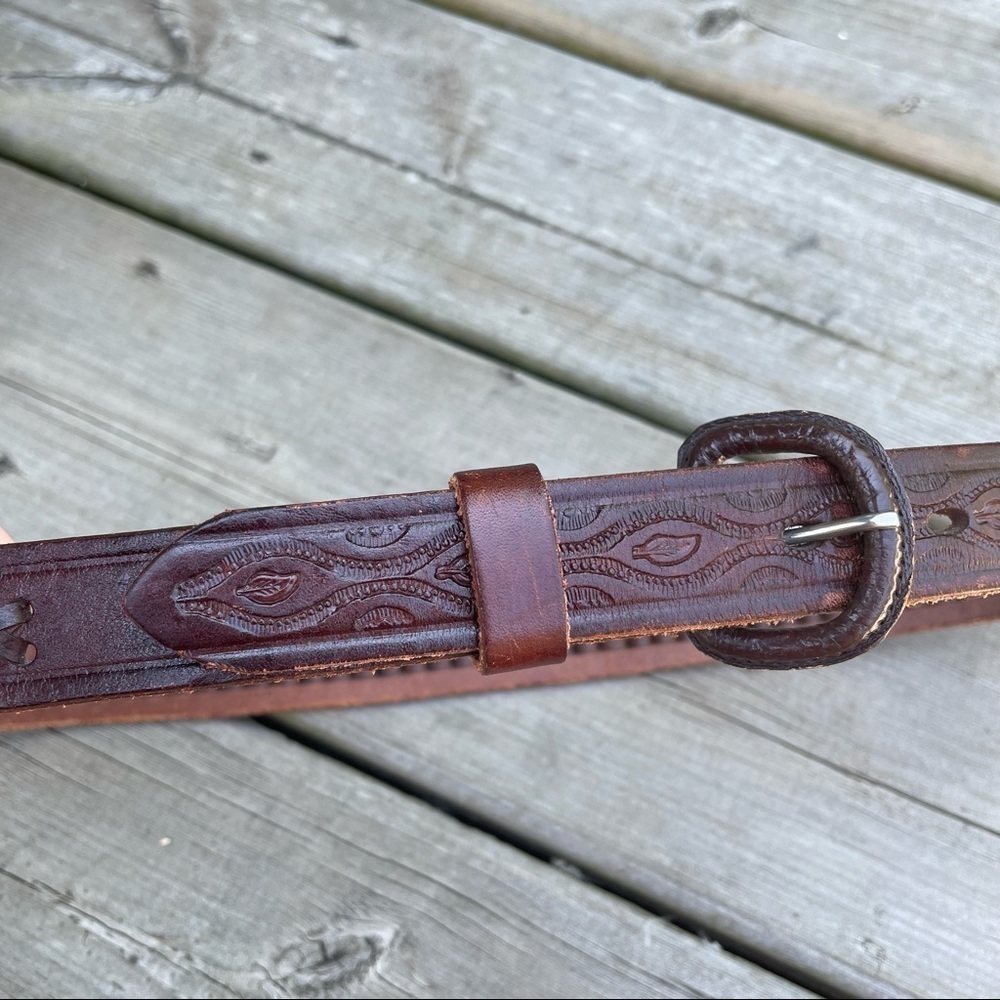 Vintage RM Hecho En Mexico Leather Belt 32” - Picture 5 of 13